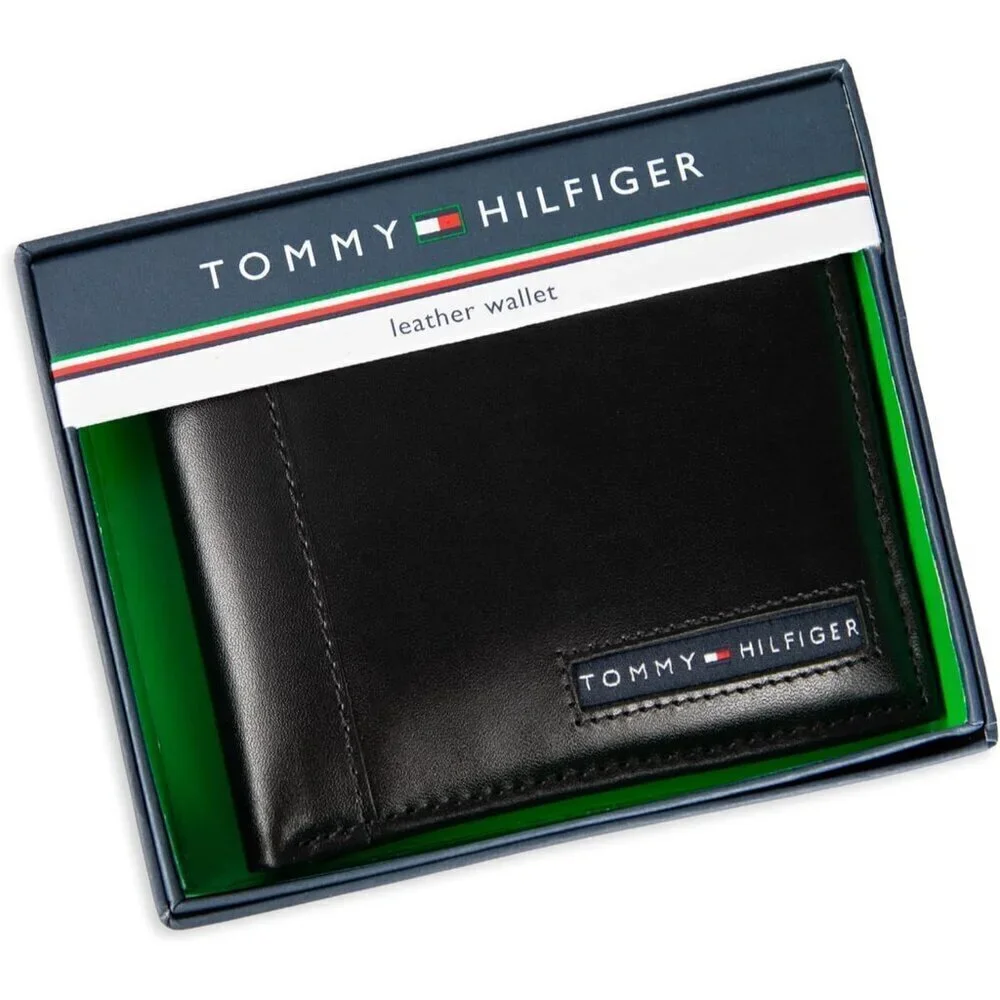 🆕Men Black Leather Wallet Slim Bifold with Credit Card Pockets and Removable ID